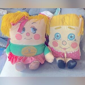 1980's Vintage Pillow People Plushy Set of 2
